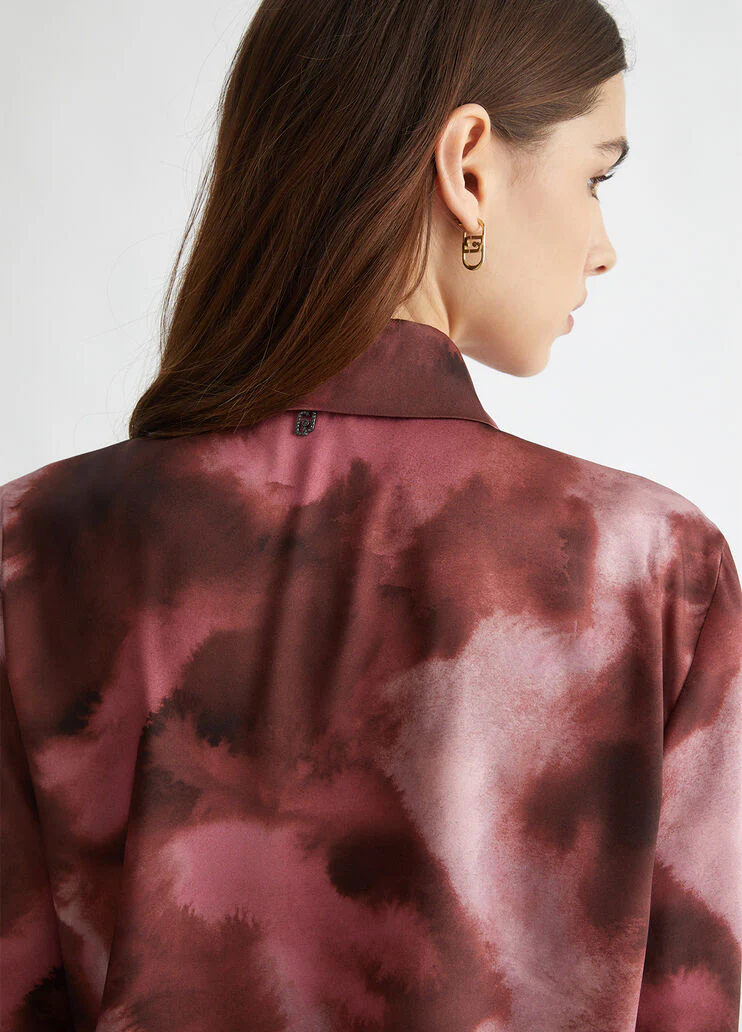Printed satin shirt