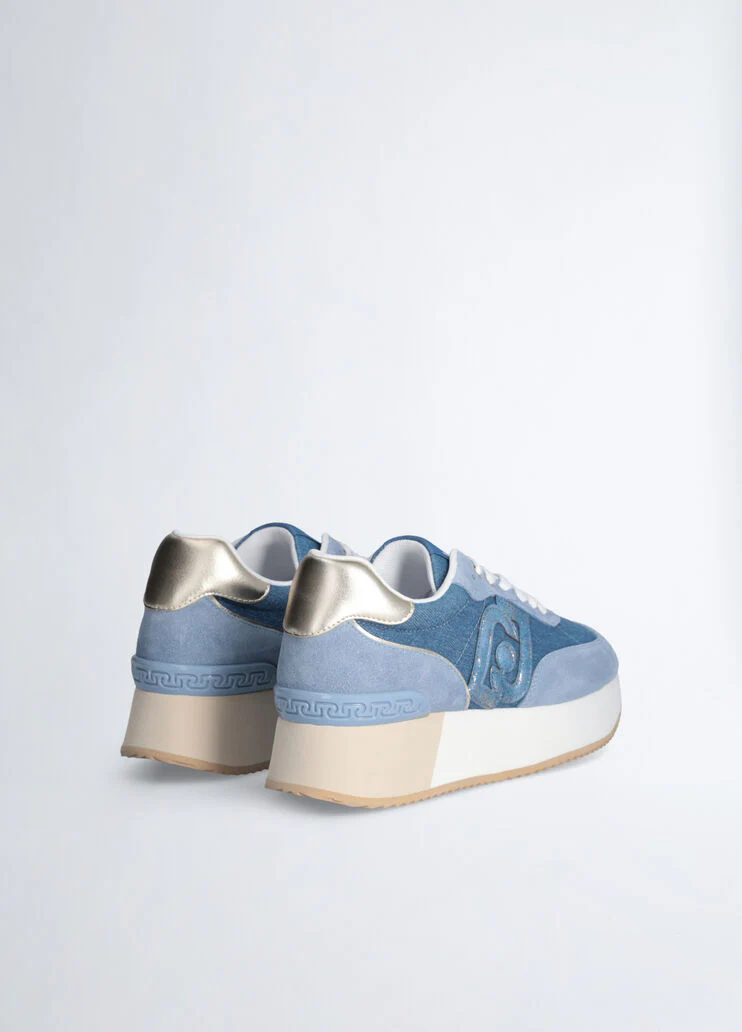 Denim platform sneakers