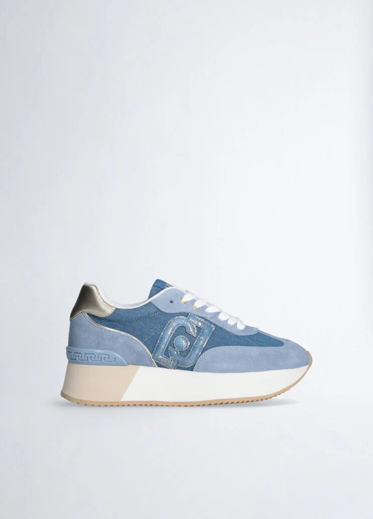 Denim platform sneakers