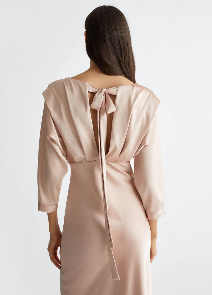 Long smart satin dress