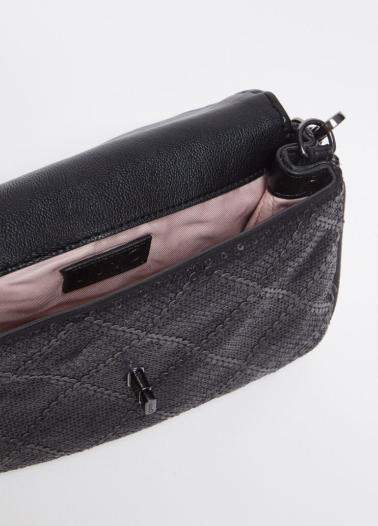 Cross-body bag with sequins