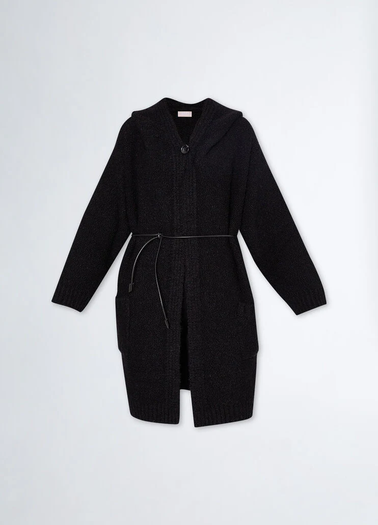 Wool blend knit coat