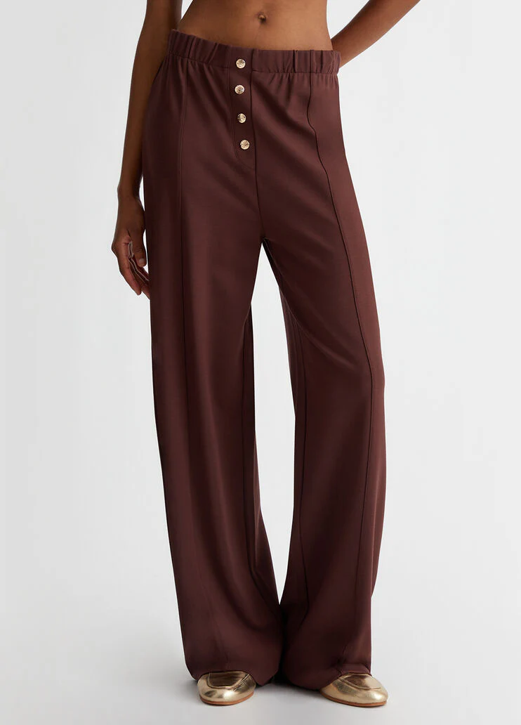 Jersey trousers with buttons