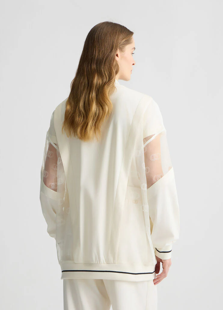 Jacket with zip and logo