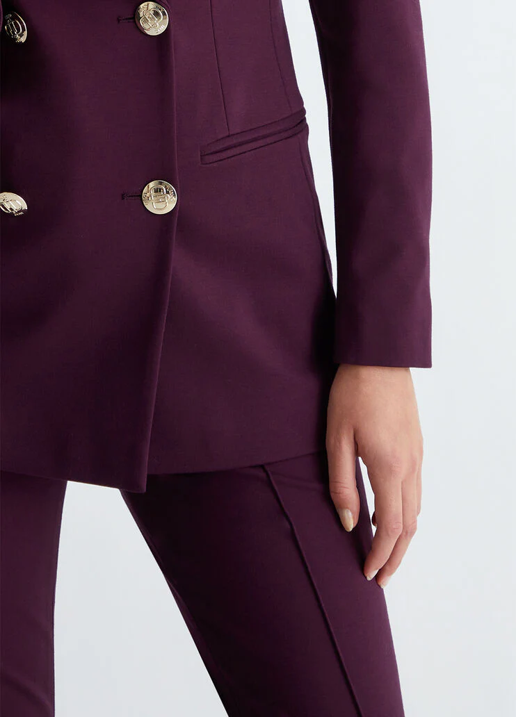 Double-breasted stretch blazer