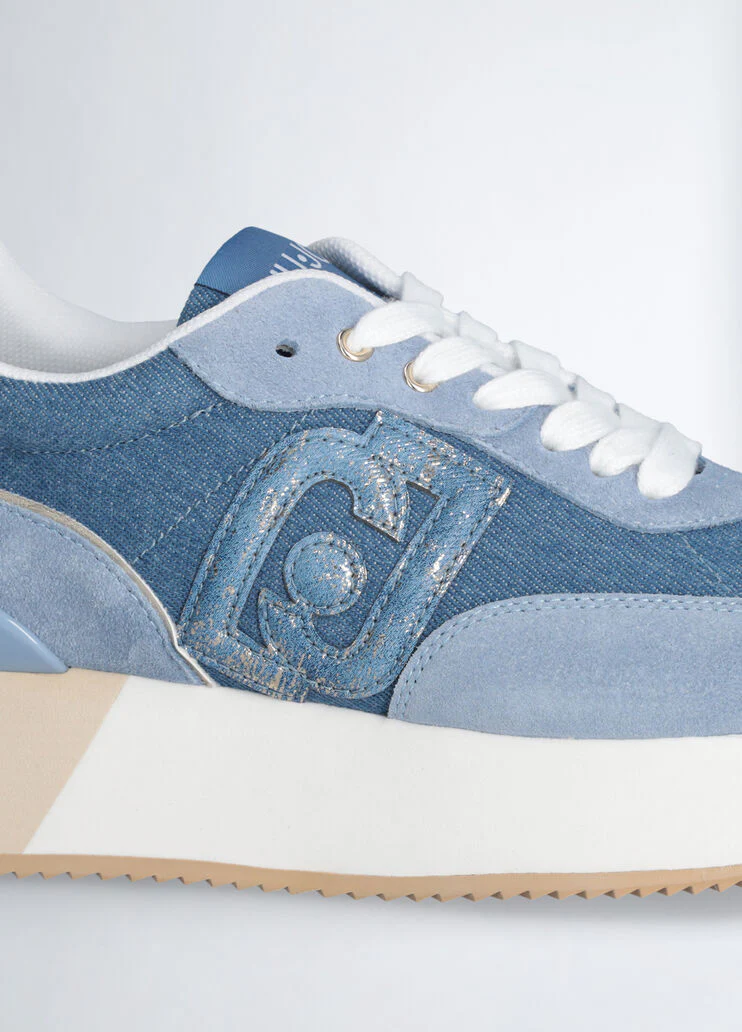 Denim platform sneakers