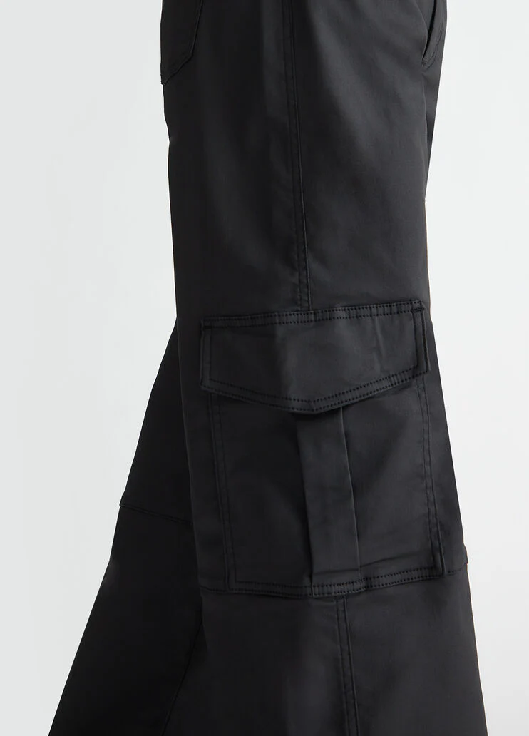 Coated fabric cargo trousers