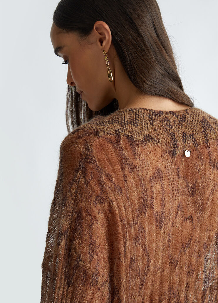Printed wool-blend sweater