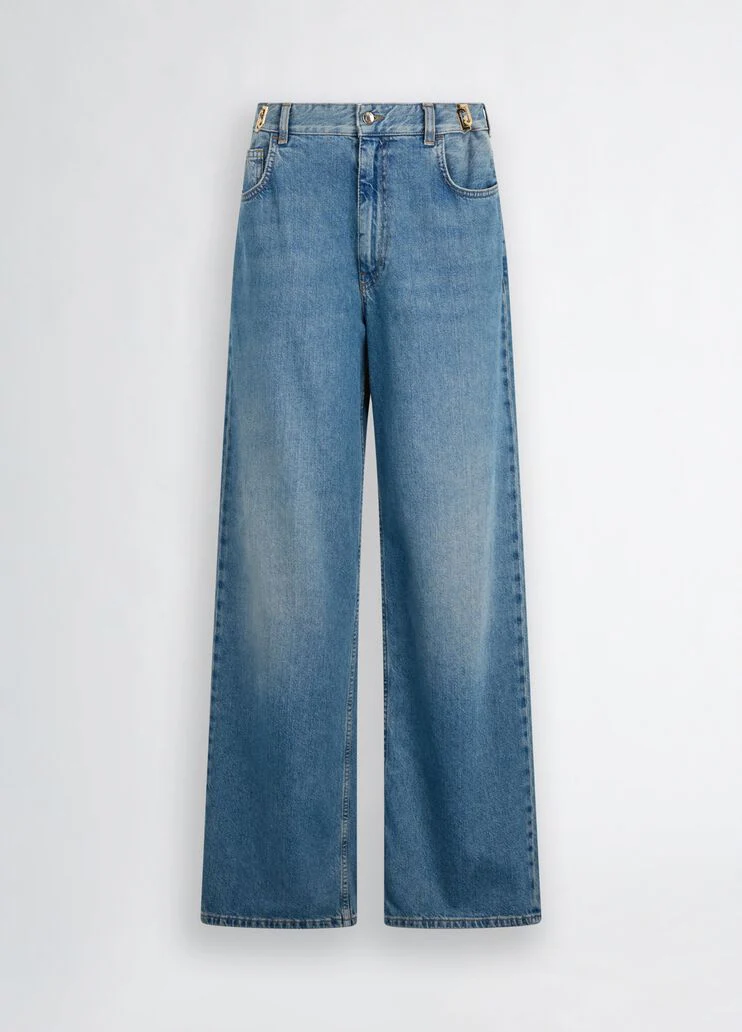 High-rise baggy jeans
