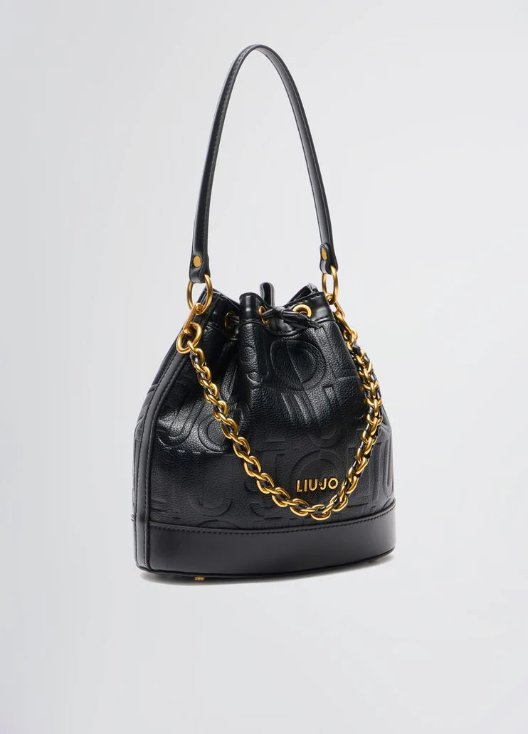 Bucket bag with logo