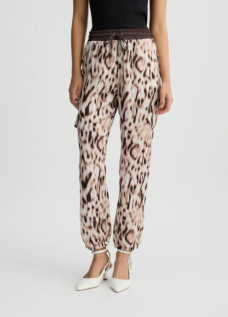 Printed satingging trousers