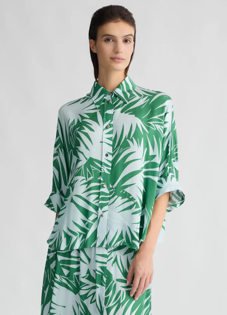 Printed satin shirt