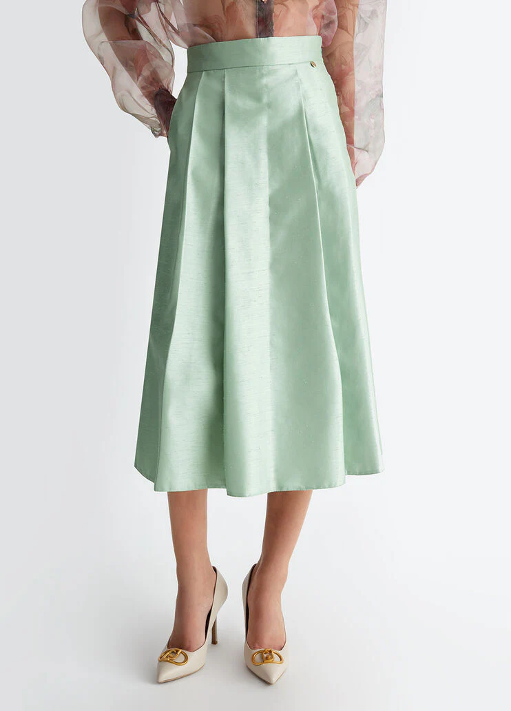 Sage coloured midi skirt