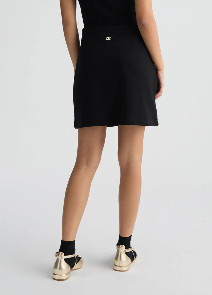 Fleece miniskirt with rhinestones