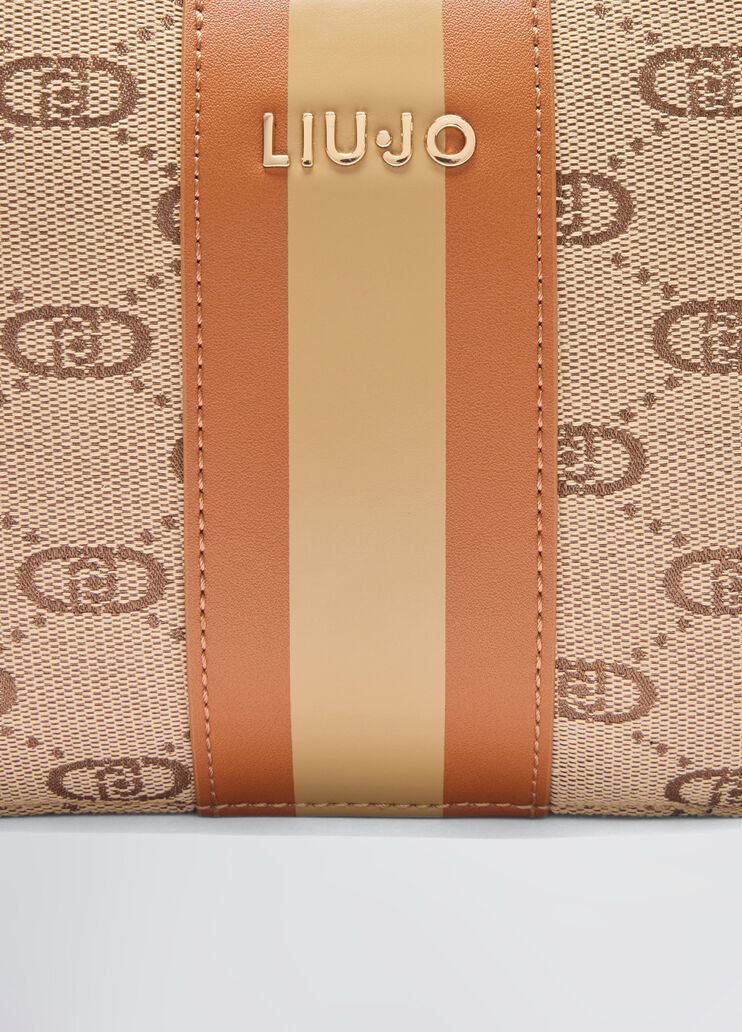 Jacquard crossbody bag with clutch