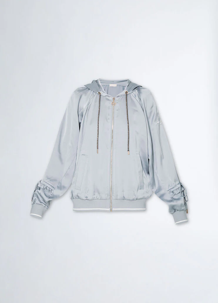 Satin hooded sweatshirt