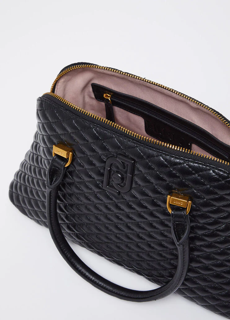 Glossy quilted handbag