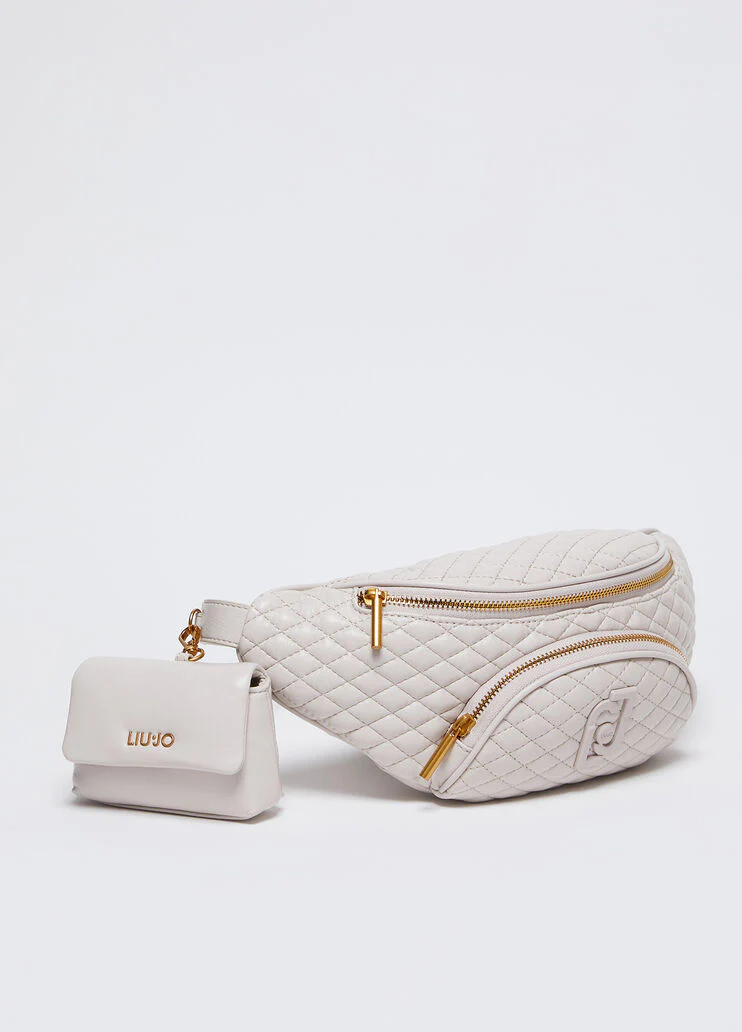 Quilted belt bag with charm