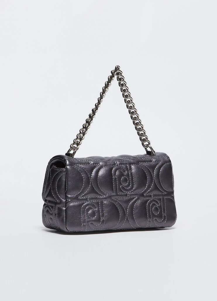 Quilted shoulder bag with logo