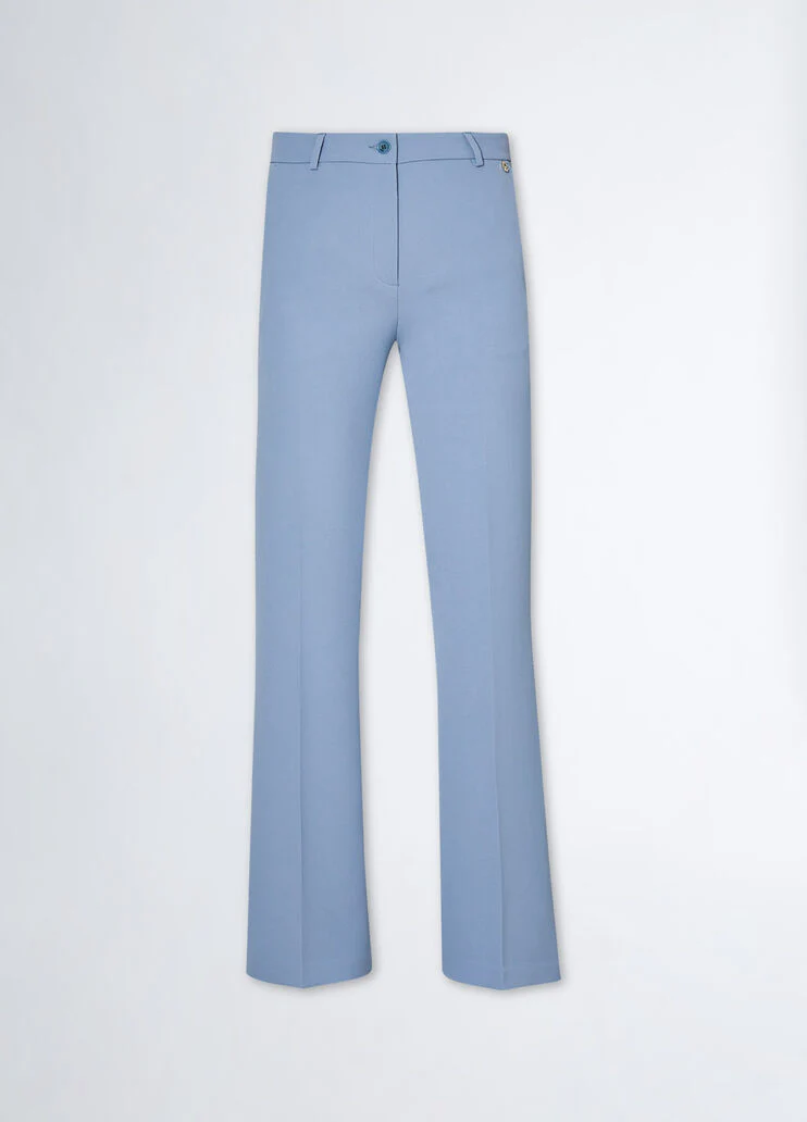 Flared crepe trousers
