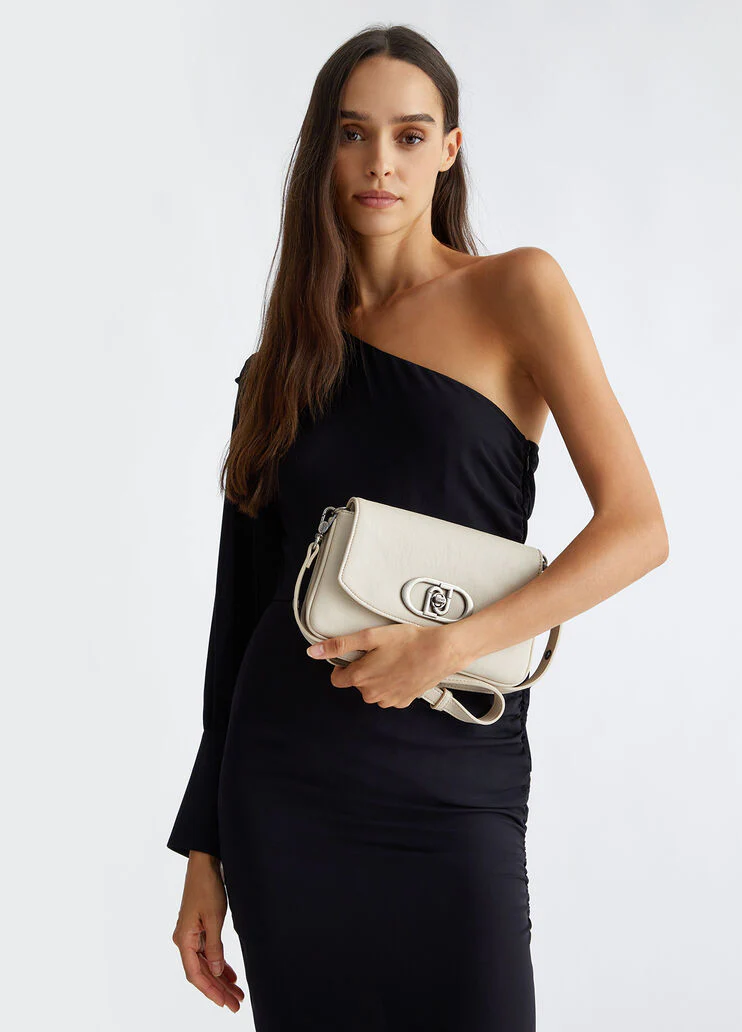 Coated fabric shoulder bag