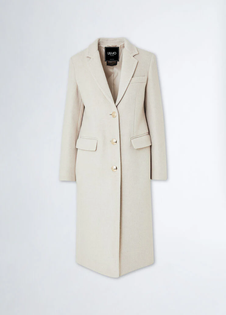 Slim-fit wool-blend coat