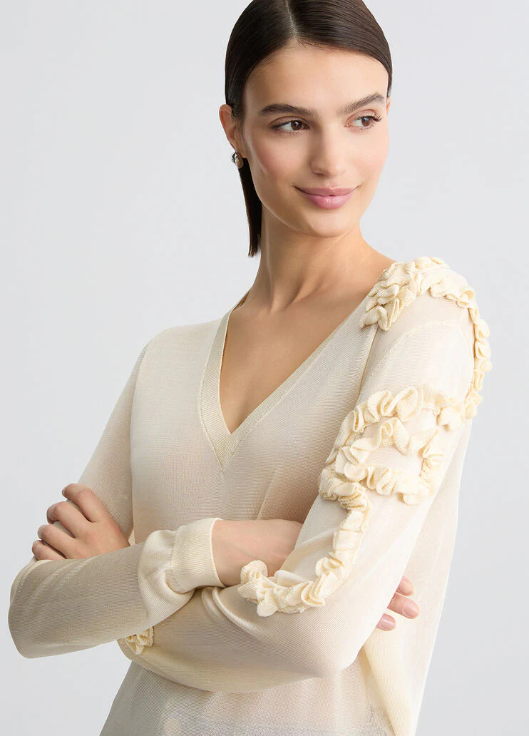 Beige jumper with ruching