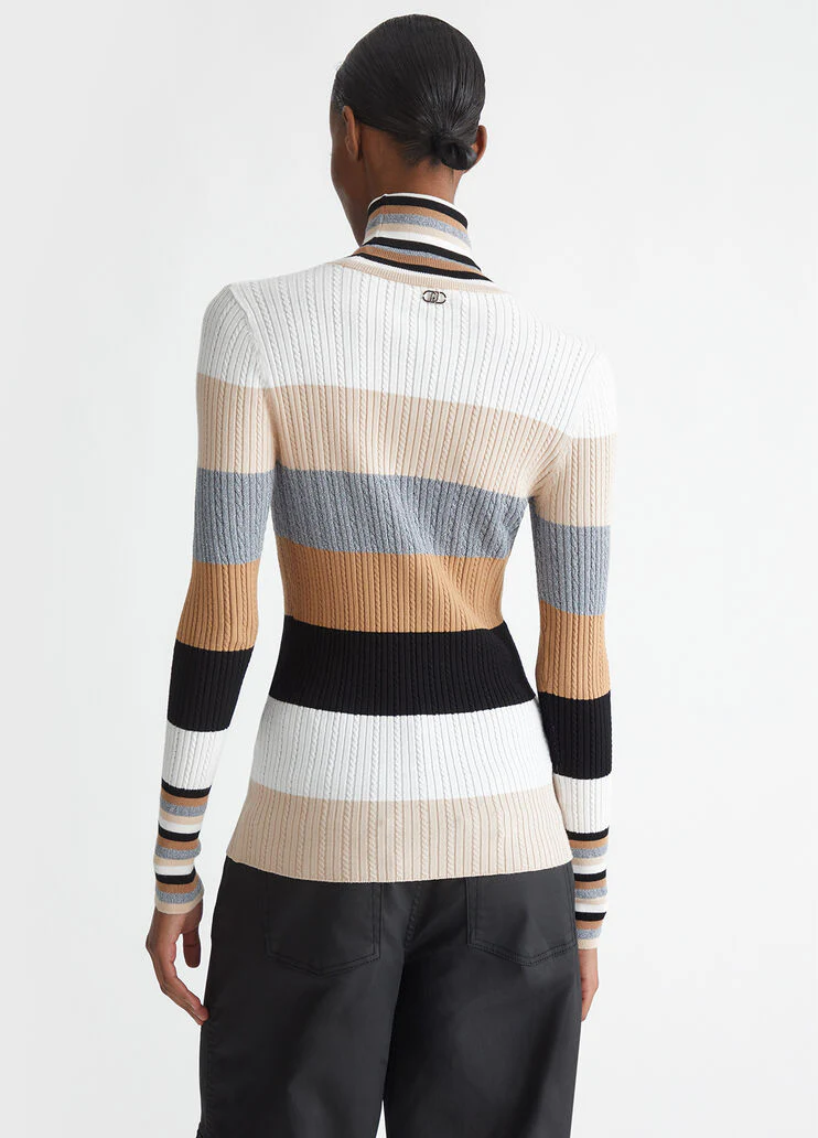 Striped turtleneck
