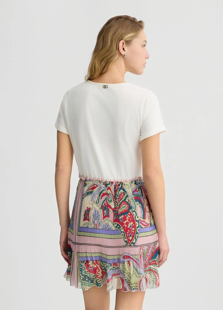 Dress with foulard print