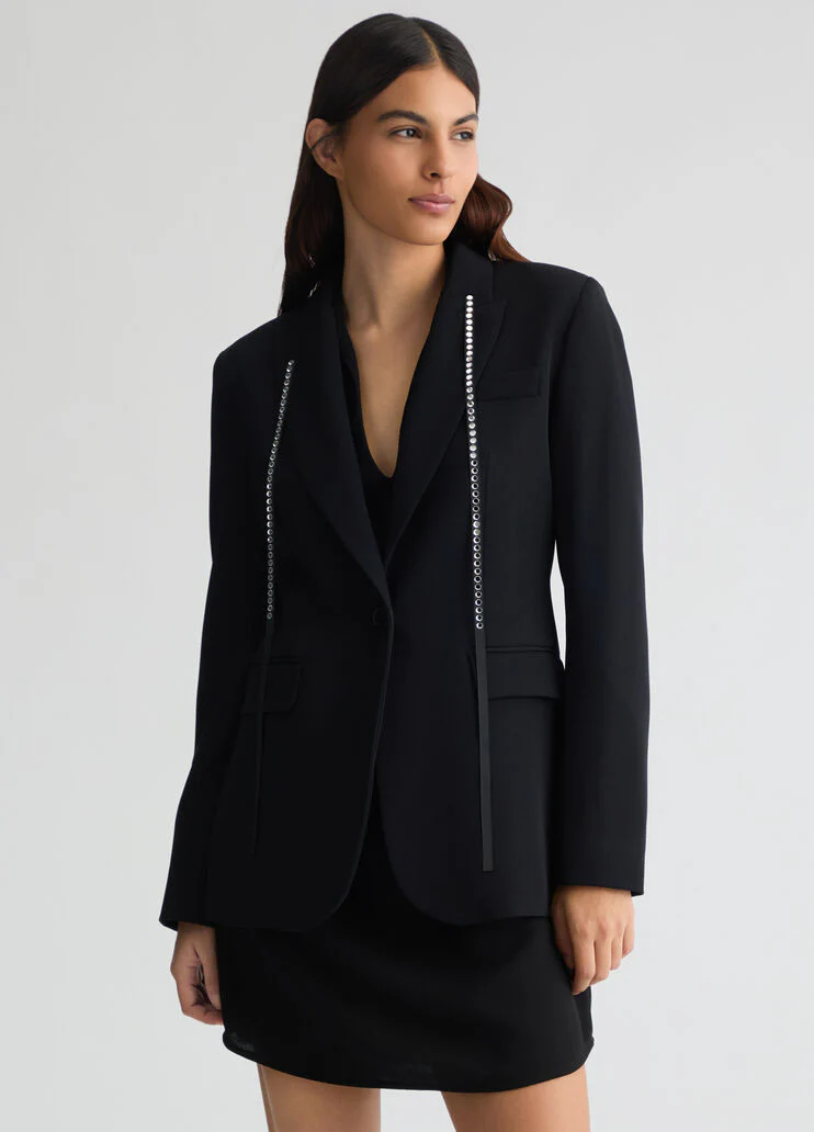 Black blazer with rhinestones