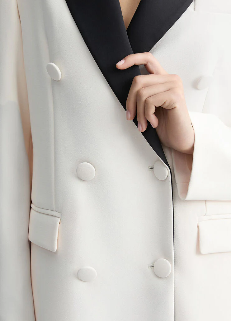 White double-breasted jacket
