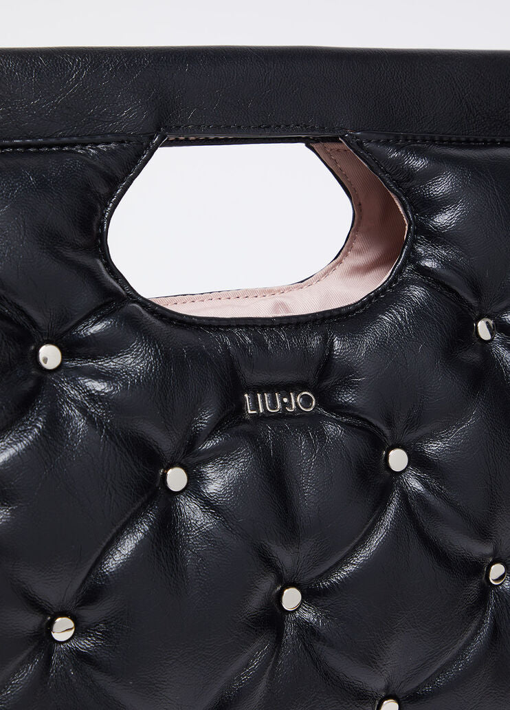 Studded glossy handbag