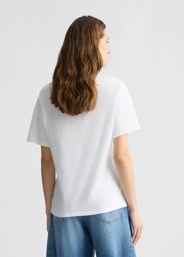 Printed T-shirt with rhinestones