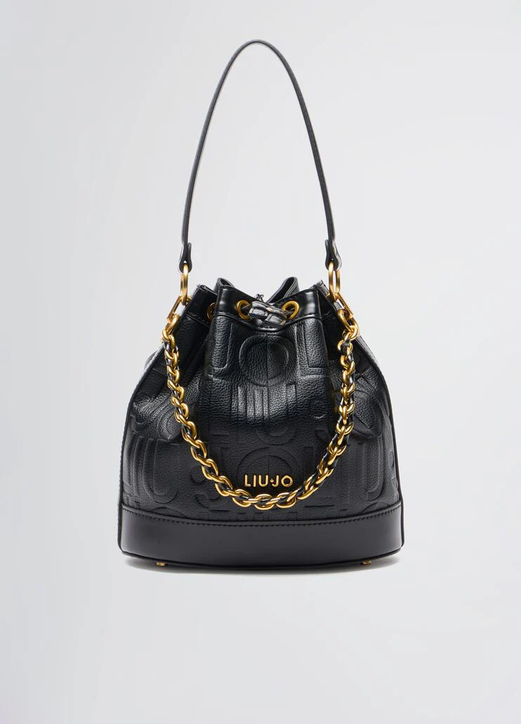 Bucket bag with logo