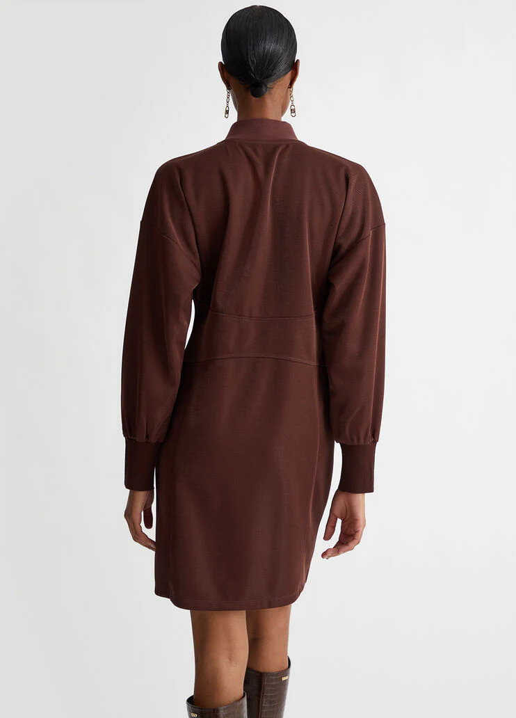 Jersey dress with zip