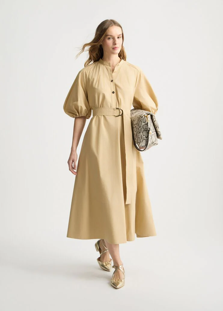 Cotton dress with belt