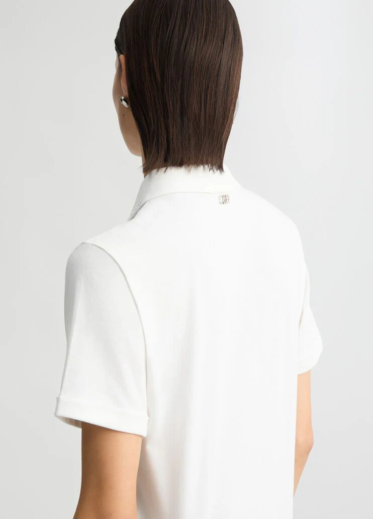 Polo shirt with rhinestones