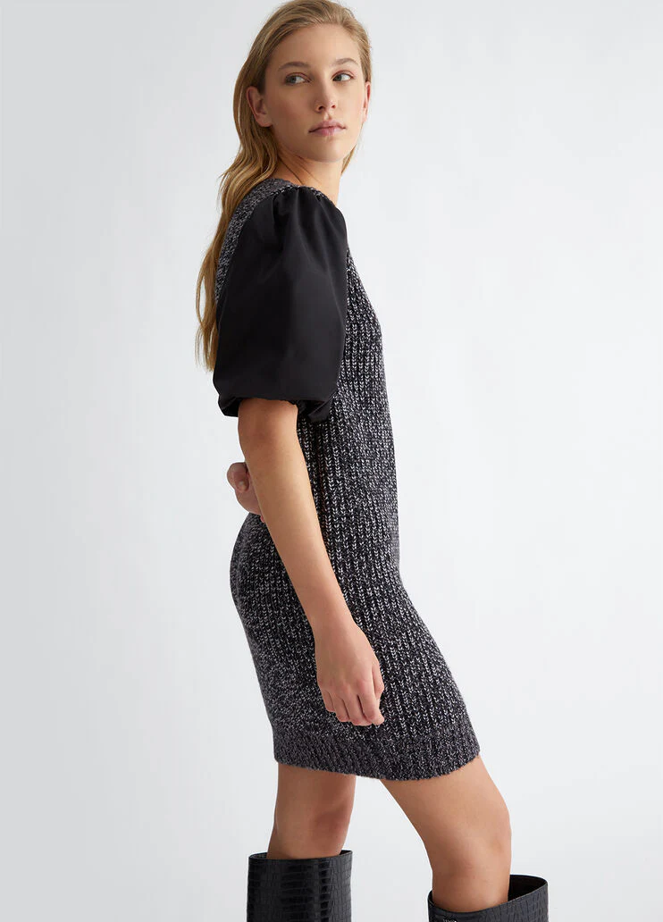 Wool and lurex knit dress