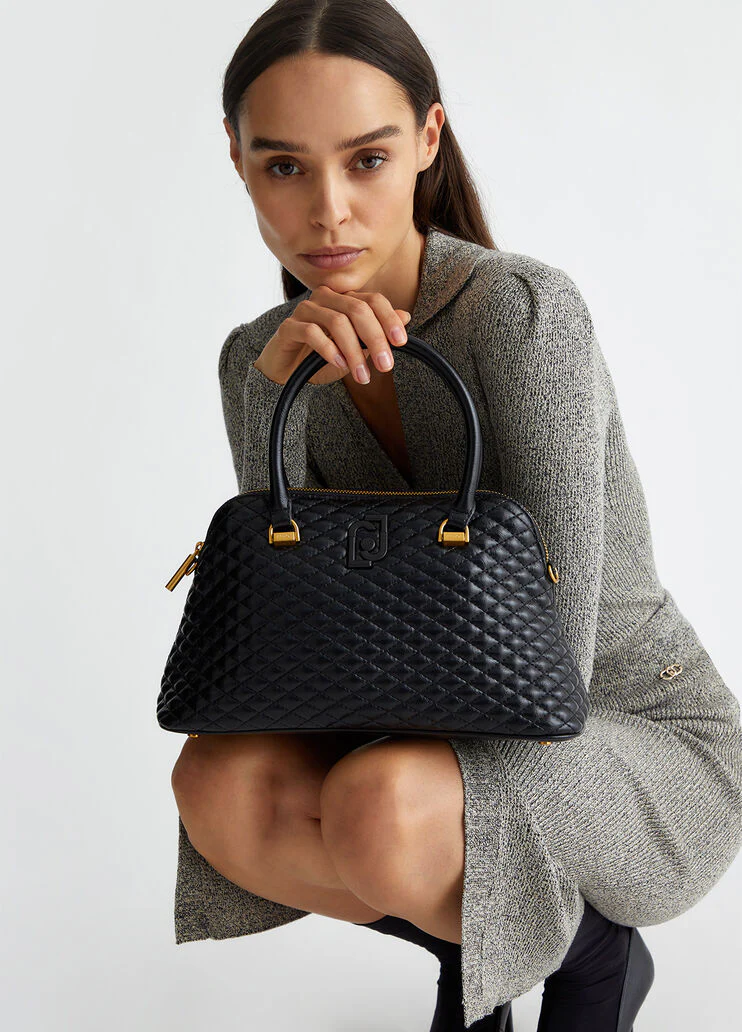 Glossy quilted handbag