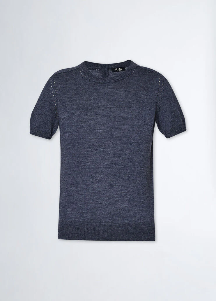 Wool knit T-shirt