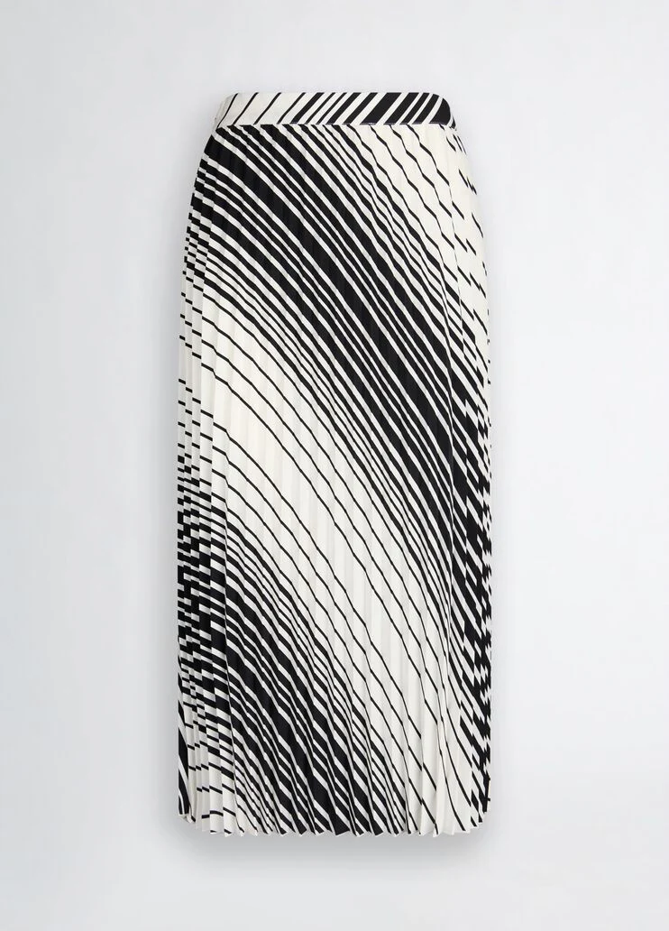 Pleated striped skirt