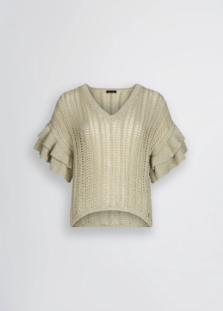 Light gold knit top