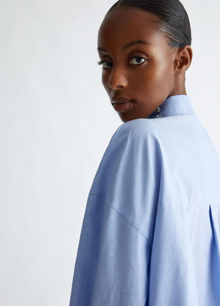 Cotton shirt with rhinestones