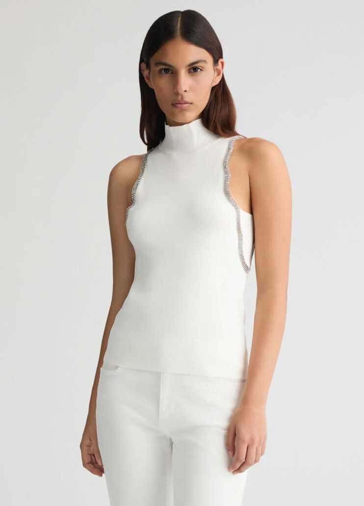 Knit top with rhinestones