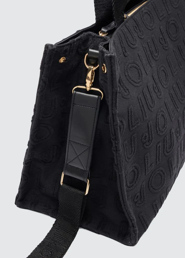 Black jacquard tote bag