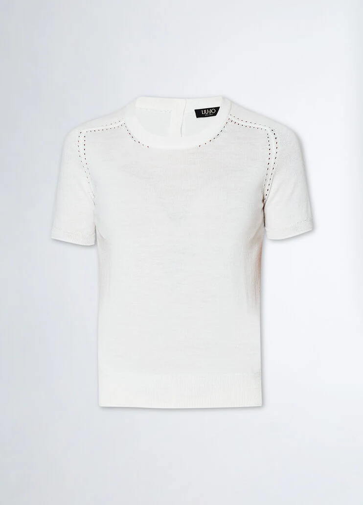 Wool knit T-shirt