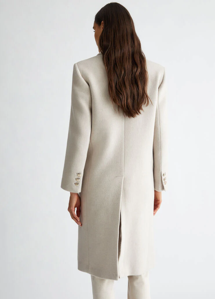 Double-breasted wool-blend coat