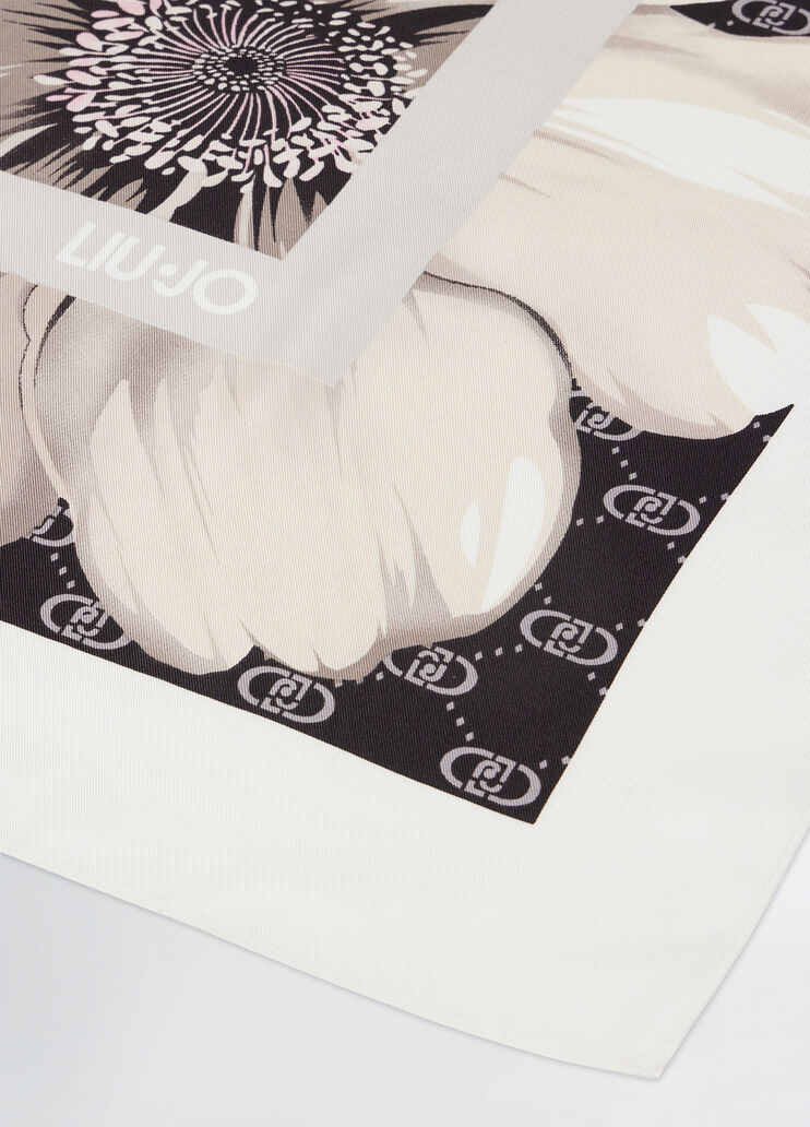 Black floral foulard