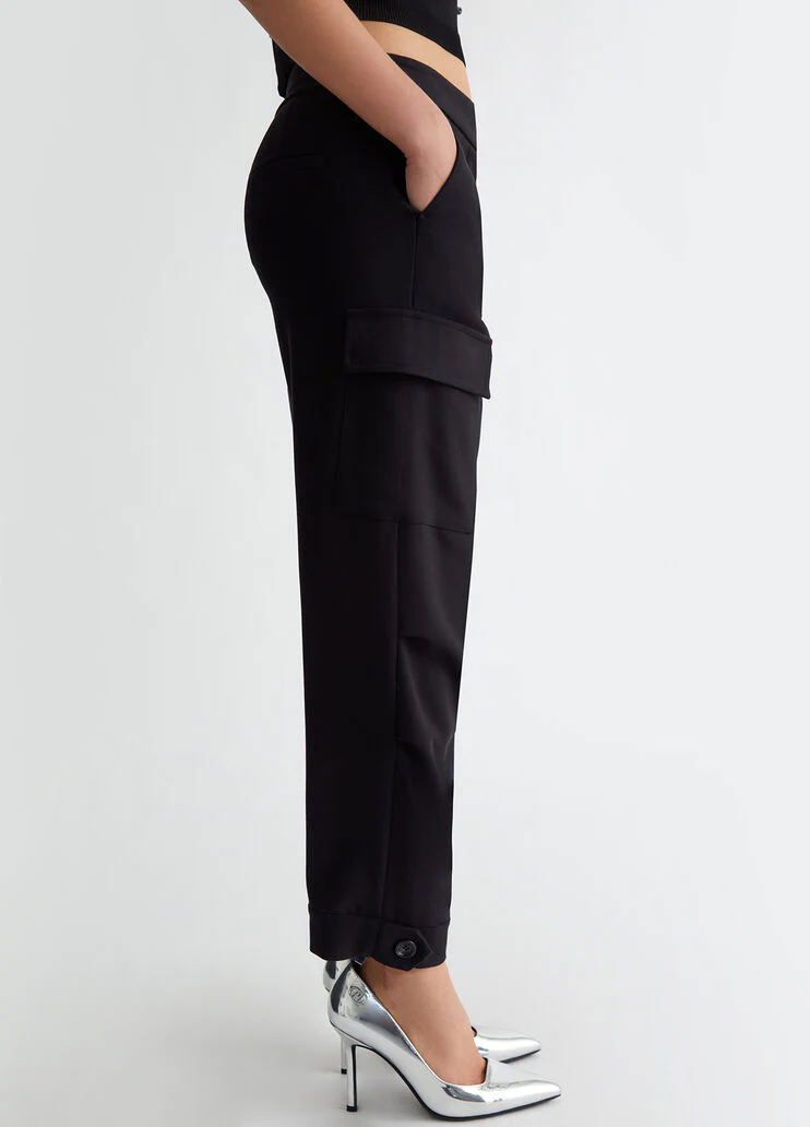 Stretch flannel cargo trousers