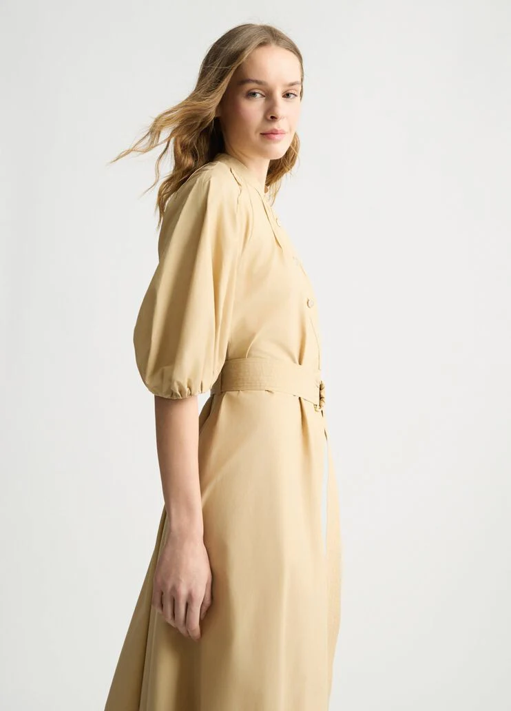 Cotton dress with belt